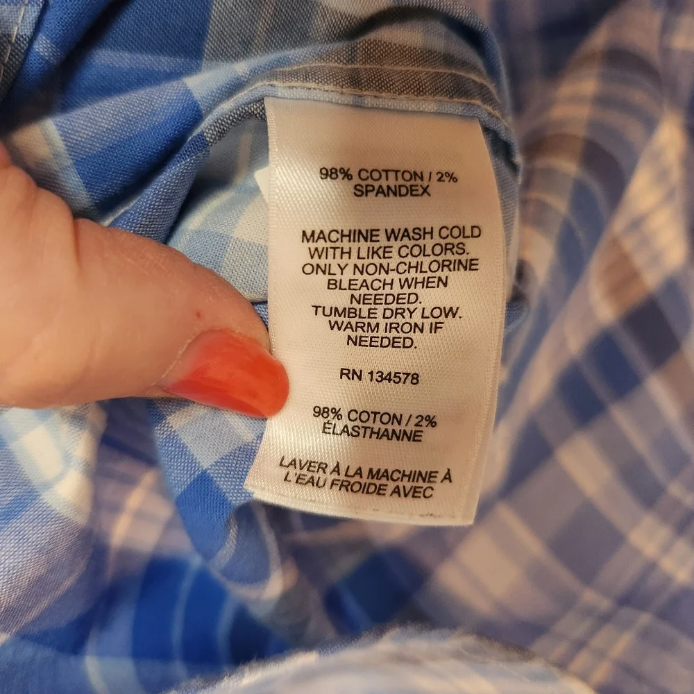 Vineyard‎ Vines Blue Plaid Men's Short Sleeve Shirt, Size XXL